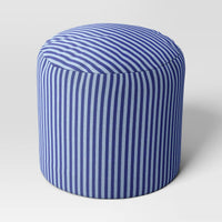 Dorm Pouf Striped Blue