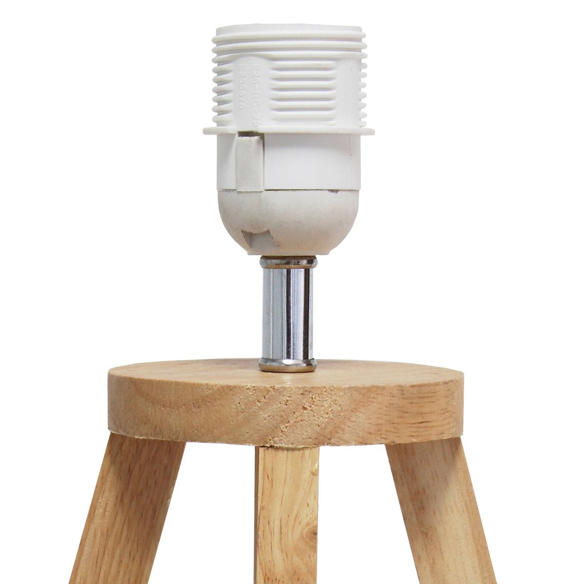 Natural Wood Interlocked Triangular Table Lamp