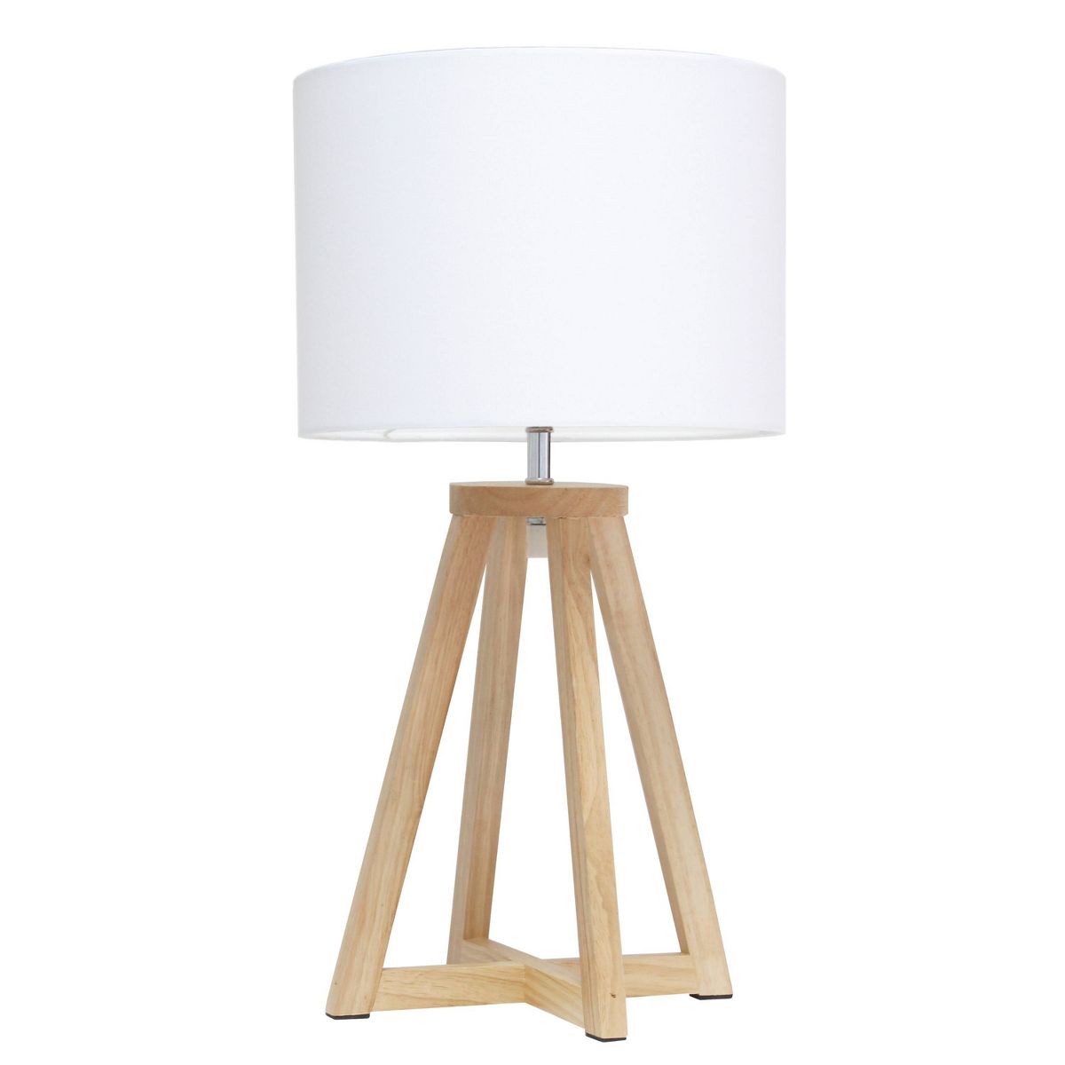 Natural Wood Interlocked Triangular Table Lamp