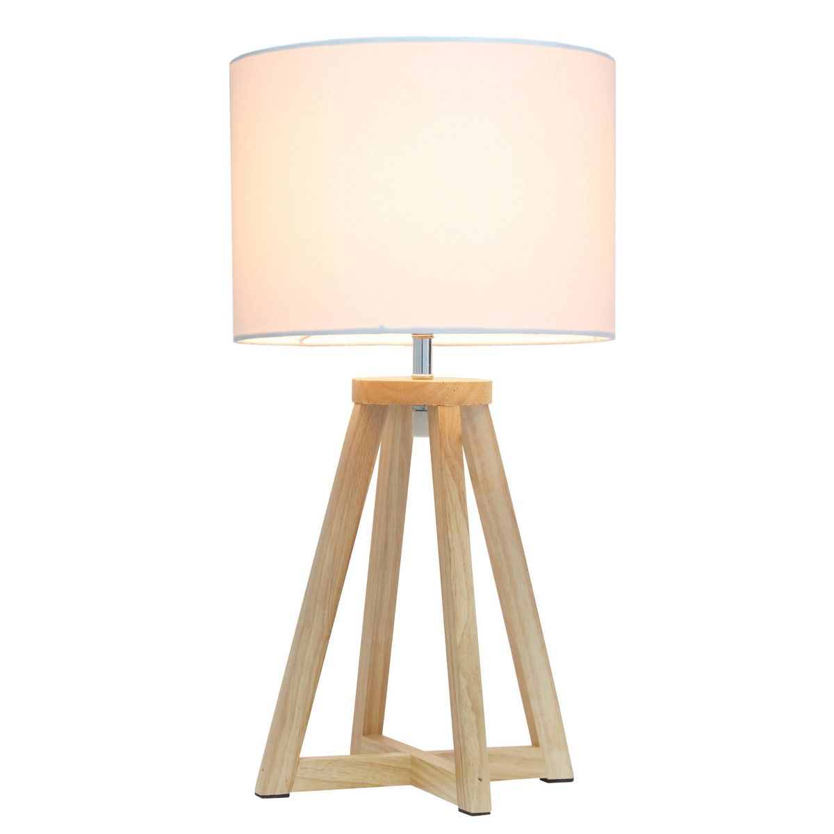 Natural Wood Interlocked Triangular Table Lamp