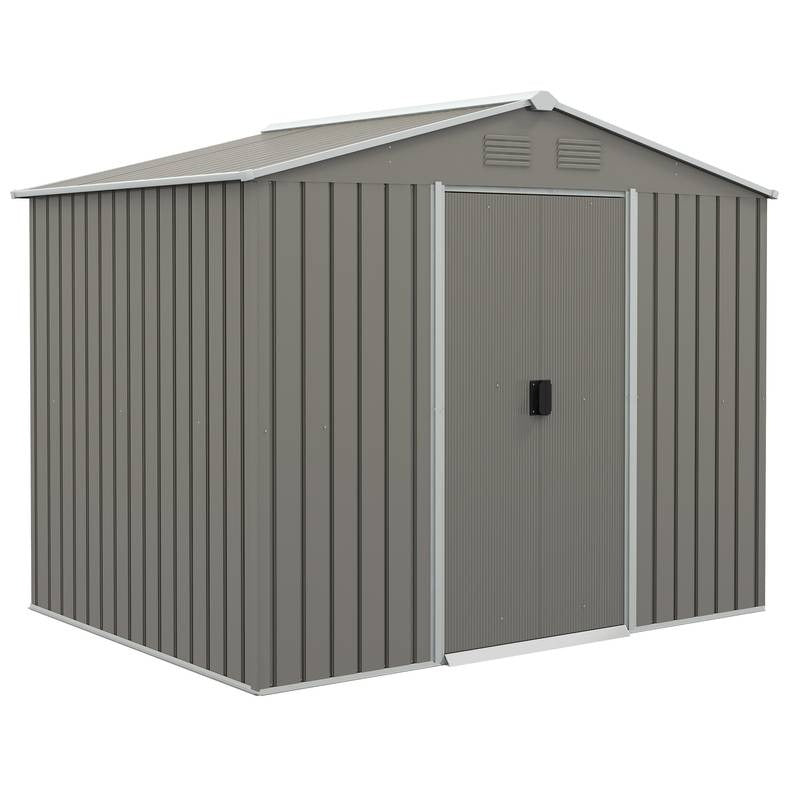 Metal Garden Shed 7.7x5.7ft – Ventilated & Sliding Doors