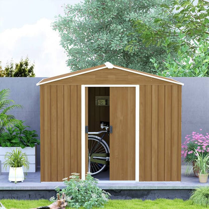 Metal Garden Shed 7.7x5.7ft – Ventilated & Sliding Doors