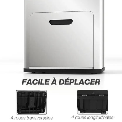 Triple-Compartment Stainless Steel Trash