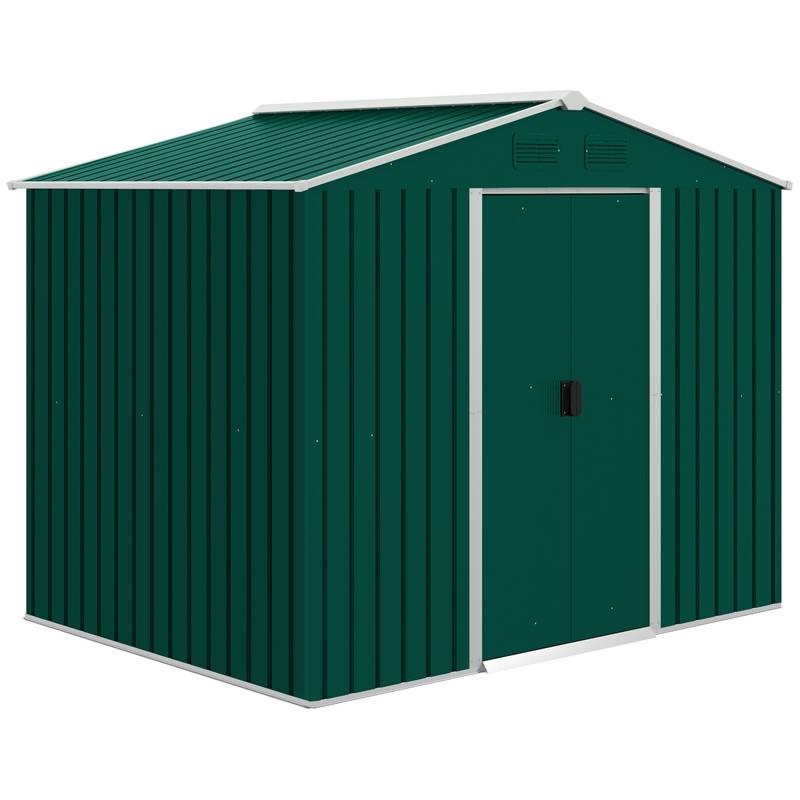 Metal Garden Shed 7.7x5.7ft – Ventilated & Sliding Doors