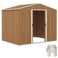 Metal Garden Shed 7.7x5.7ft – Ventilated & Sliding Doors