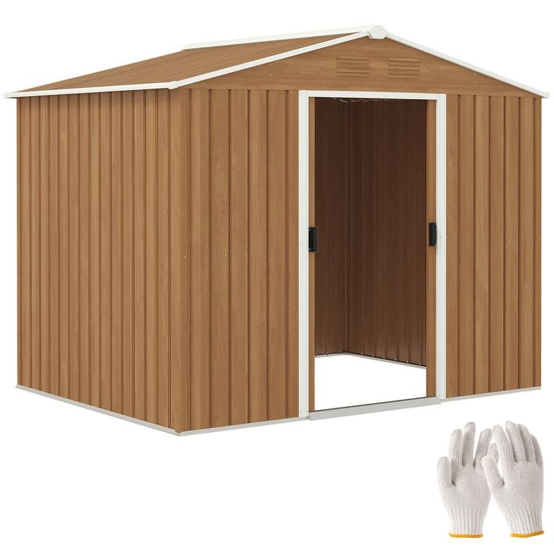 Metal Garden Shed 7.7x5.7ft – Ventilated & Sliding Doors