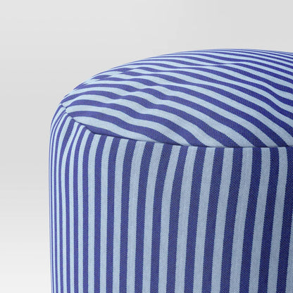 Dorm Pouf Striped Blue