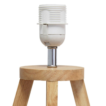 Natural Wood Interlocked Triangular Table Lamp