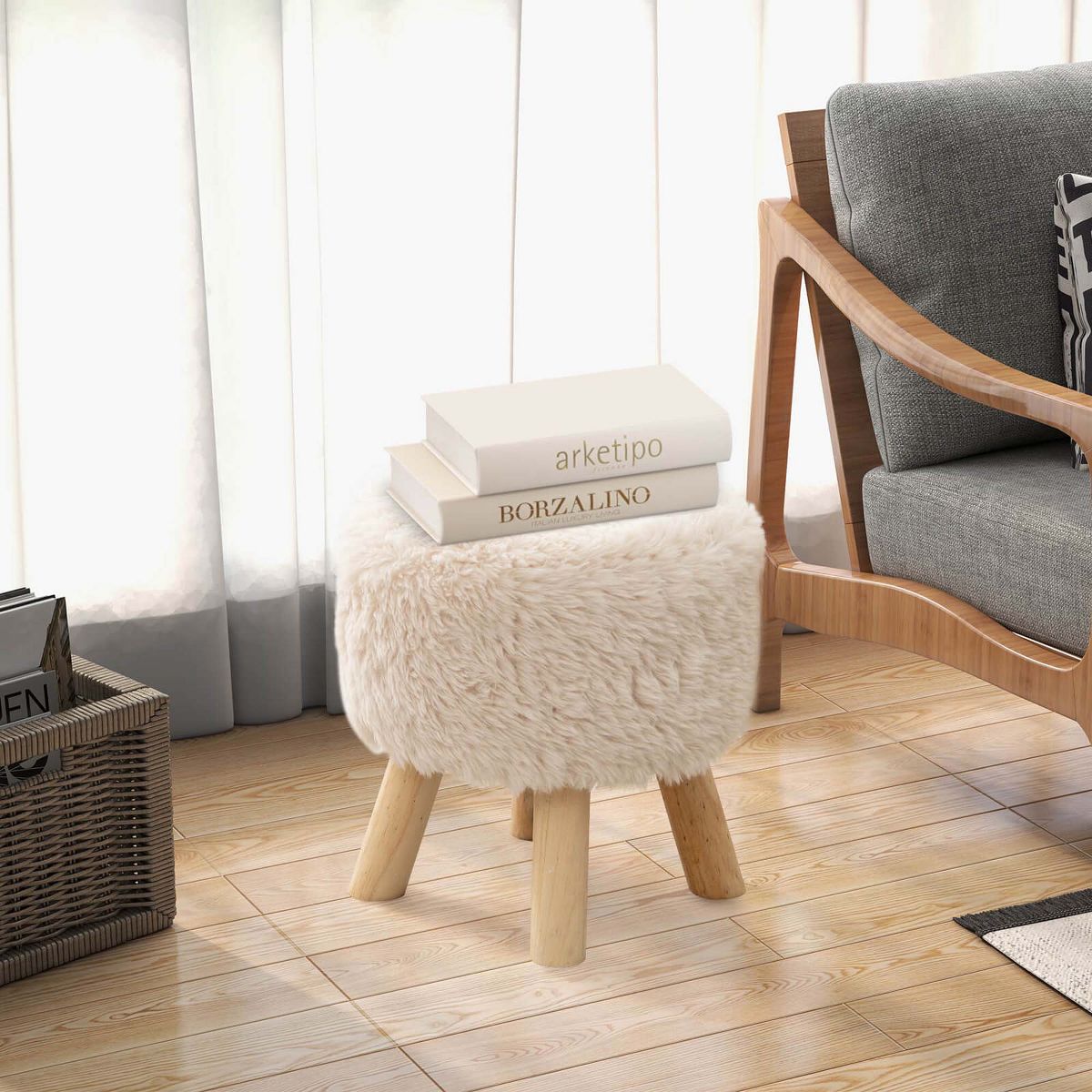 Round Footstool Ottoman
