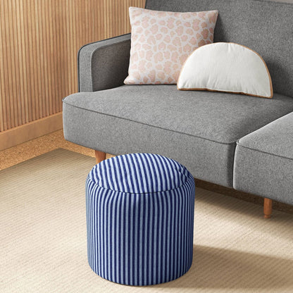Dorm Pouf Striped Blue