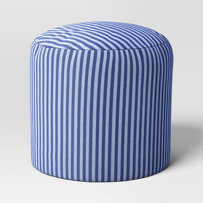 Dorm Pouf Striped Blue