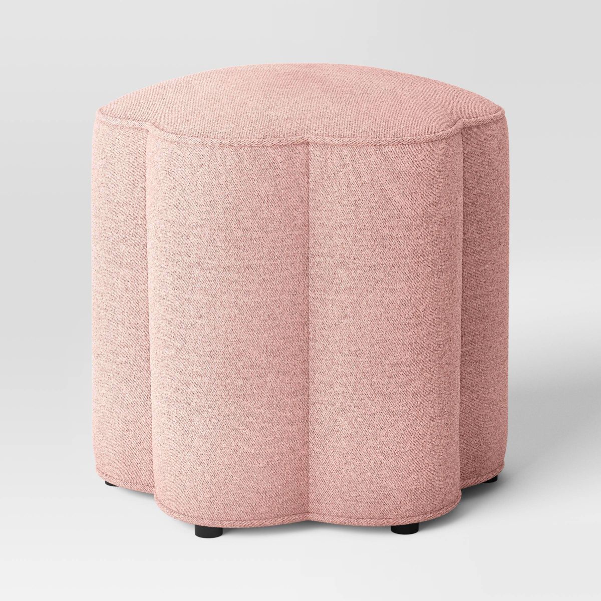 Scalloped Upholstered Ottoman