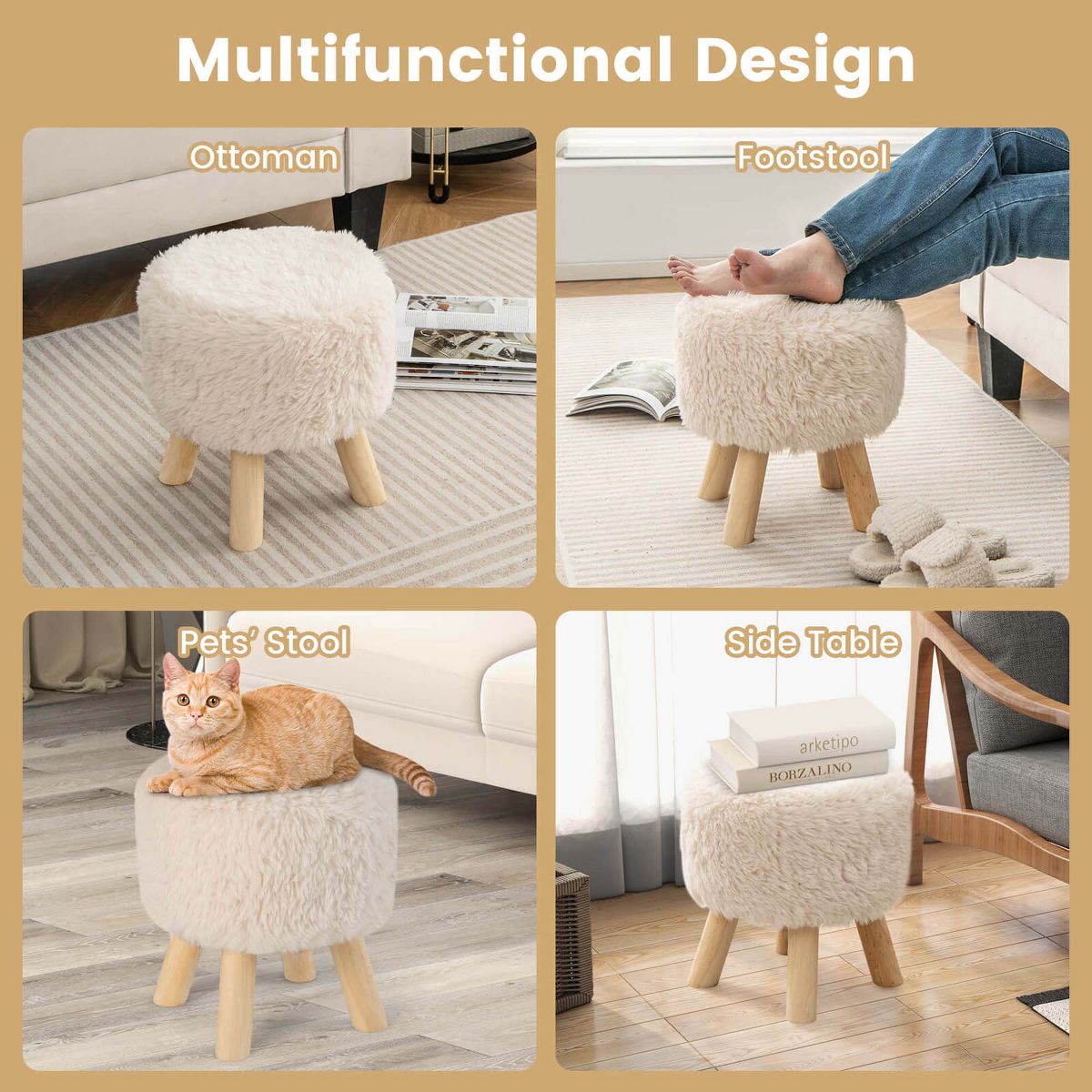 Round Footstool Ottoman