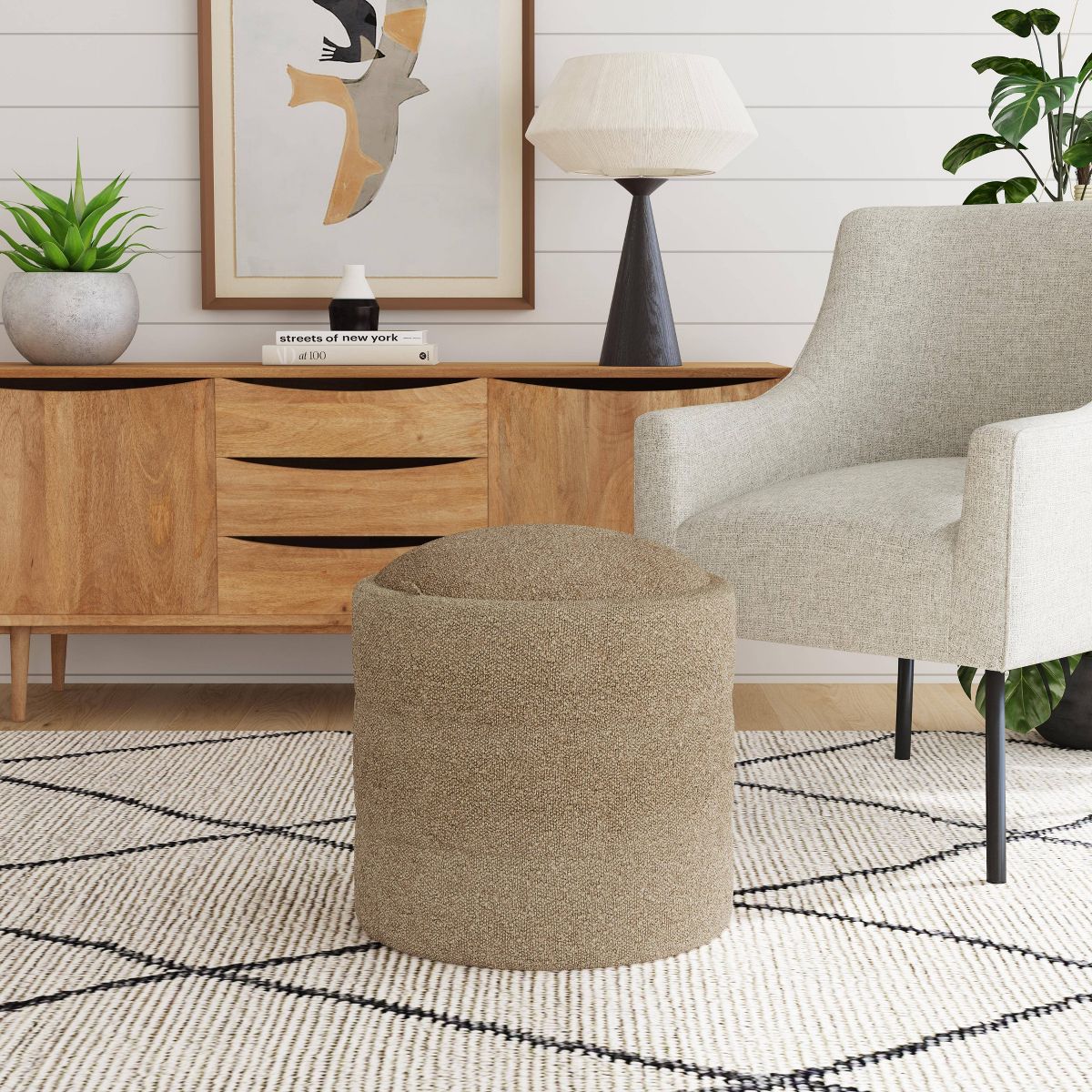 Storage Round Ottoman