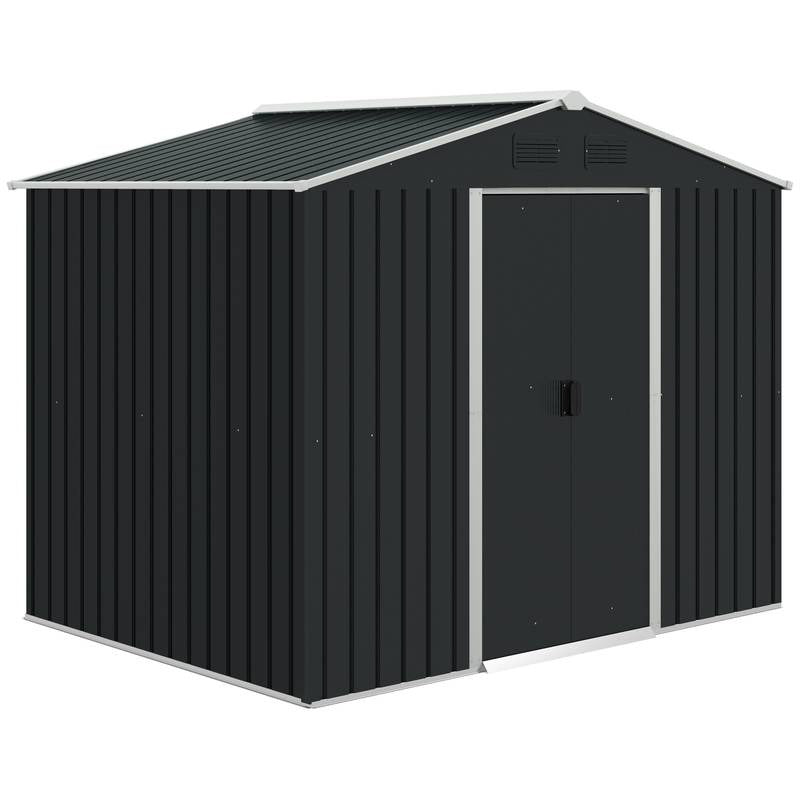 Metal Garden Shed 7.7x5.7ft – Ventilated & Sliding Doors
