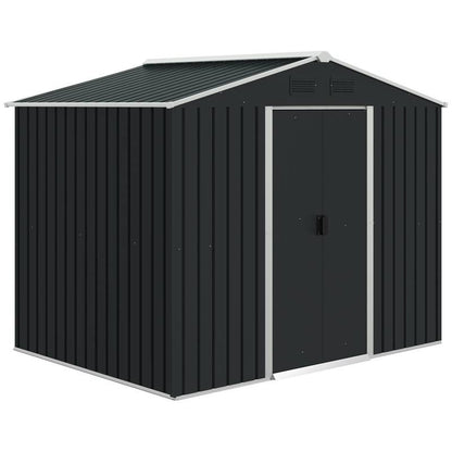 Metal Garden Shed 7.7x5.7ft – Ventilated & Sliding Doors